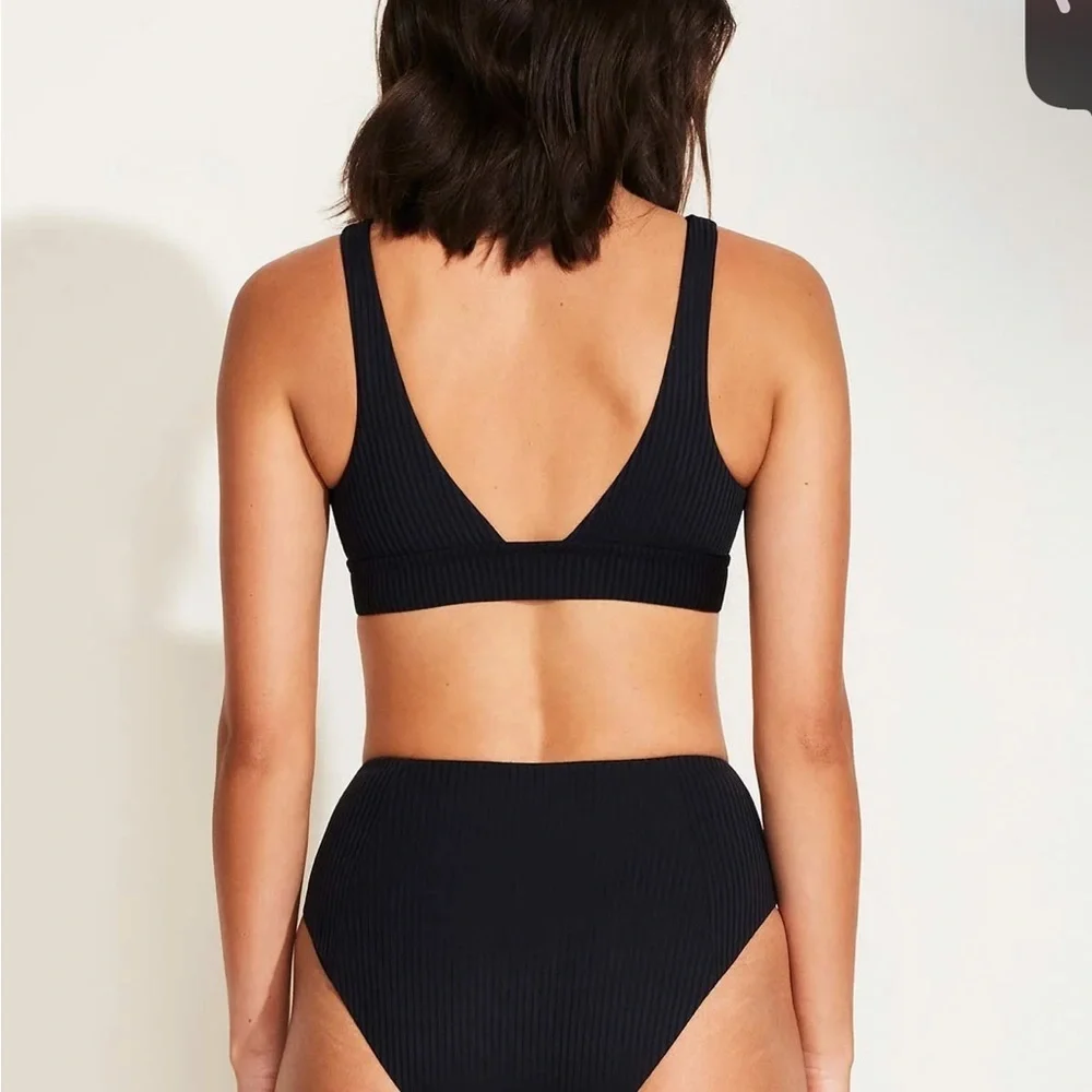 Vitamin A Sienna Black EcoRib Bikini Top Size XS